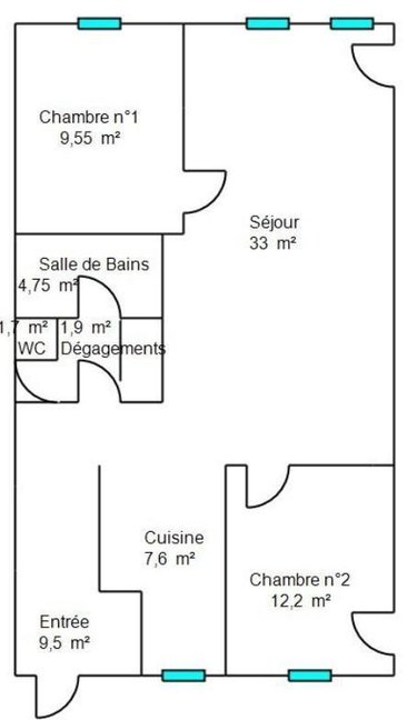 Appartement a vendre Tours 37000 Indre-et-Loire 78 m2 3 pièces 250560 euros