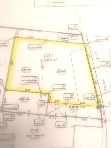 Terrain a batir a vendre Thun-Saint-Martin 59141 Nord 1355 m2  55500 euros