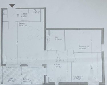 Location appartement Lille 59000 Nord 68 m2 3 pièces 845 euros