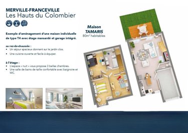 Maison a vendre Merville-Franceville-Plage 14810 Calvados 80 m2 4 pièces 262800 euros