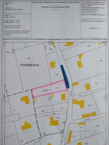 Terrain a batir a vendre Tournedos-Bois-Hubert 27180 Eure 1152 m2  48000 euros
