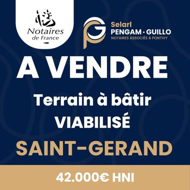 Terrain a batir a vendre Saint Gérand Croixanvec 56920 Morbihan 880 m2  42000 euros