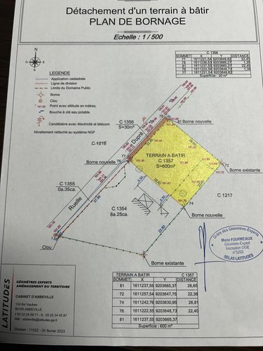 Terrain a batir a vendre Huppy 80140 Somme 600 m2  35072 euros