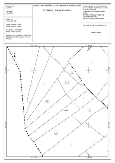 Terrains de loisirs bois etangs a vendre Liausson 34800 Hérault 117370 m2  42500 euros