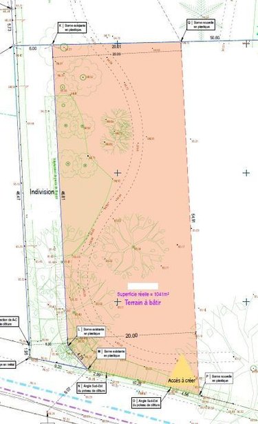 Terrain a batir a vendre Notre-Dame-d'Oé 37390 Indre-et-Loire 1041 m2  169600 euros