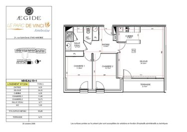 Appartement a vendre Amboise 37400 Indre-et-Loire 65 m2 3 pièces 186984 euros