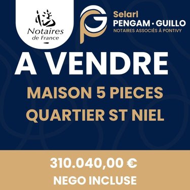 Maison a vendre Pontivy 56300 Morbihan 149 m2 5 pièces 310040 euros