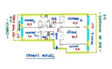 Appartement a vendre Paris 15e arrondissement 75015 Paris 98 m2 4 pièces 960000 euros