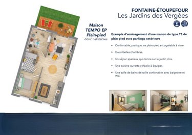 Maison a vendre Fontaine-Étoupefour 14790 Calvados 66 m2 3 pièces 196900 euros