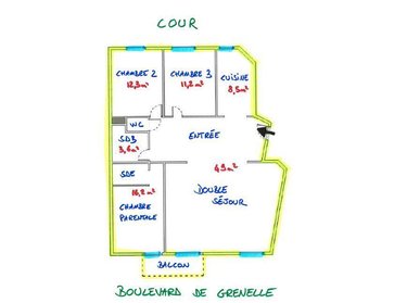 Appartement a vendre Paris 15e arrondissement 75015 Paris 104 m2  1270000 euros