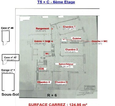 Appartement a vendre Grenoble 38000 Isère 124 m2 5 pièces 411000 euros