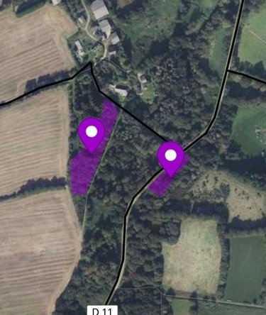 Terrains de loisirs bois etangs a vendre Maël-Carhaix 22340 Côtes-d'Armor 7740 m2  7000 euros