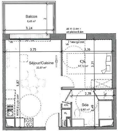 Location appartement Angers 49000 Maine-et-Loire 39 m2 2 pièces 683 euros