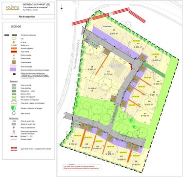 Terrain a batir a vendre Inzinzac-Lochrist 56650 Morbihan 282 m2  80454 euros