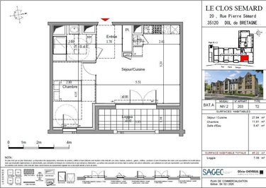 Appartement a vendre Dol-de-Bretagne 35120 Ille-et-Vilaine 42 m2 2 pièces 139000 euros