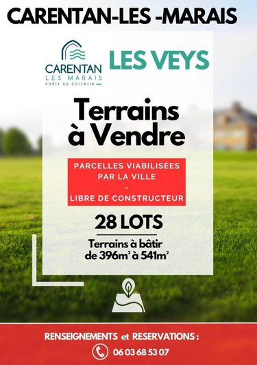 Terrain a batir a vendre Les Veys 50500 Manche 500 m2  42180 euros