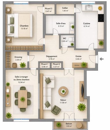 Appartement a vendre Nogent-sur-Marne 94130 Val-de-Marne 67 m2 3 pièces 388500 euros