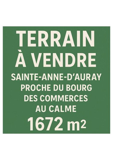 Terrain a batir a vendre Sainte-Anne-d'Auray 56400 Morbihan 1672 m2  268000 euros