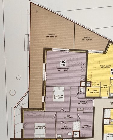 Appartement a vendre Guilers 29820 Finistère 64 m2 3 pièces 301400 euros