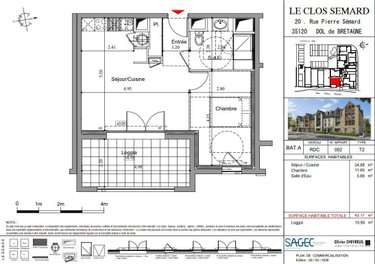 Appartement a vendre Dol-de-Bretagne 35120 Ille-et-Vilaine 42 m2 2 pièces 139000 euros