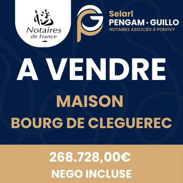 Maison a vendre Cléguérec 56480 Morbihan 92 m2 4 pièces 253060 euros