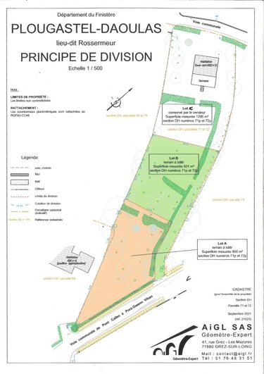 Terrain a batir a vendre Plougastel-Daoulas 29470 Finistère 900 m2  141000 euros
