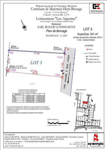 Terrain a batir a vendre Marennes-Hiers-Brouage 17320 Charente-Maritime 301 m2  63700 euros