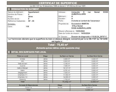 Appartement a vendre Aubervilliers 93300 Seine-Saint-Denis 75 m2 4 pièces 207000 euros