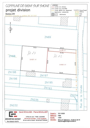 Terrain a batir a vendre Gigny-sur-Saône 71240 Saône-et-Loire 940 m2  36000 euros