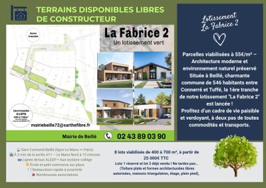 Terrain a batir a vendre Beillé 72160 Sarthe
