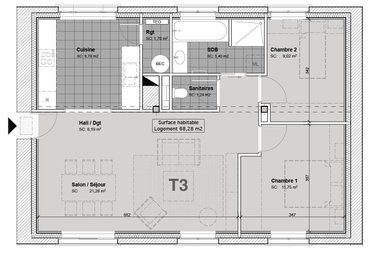 Appartement a vendre Pont-Aven 29930 Finistère 74 m2 3 pièces 259600 euros