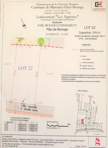Terrain a batir a vendre Marennes-Hiers-Brouage 17320 Charente-Maritime 318 m2  67300 euros