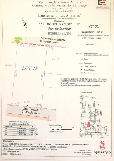 Terrain a batir a vendre Marennes-Hiers-Brouage 17320 Charente-Maritime 384 m2  81100 euros