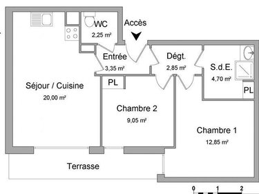 Location appartement Rouen 76000 Seine-Maritime 55 m2 3 pièces 715 euros