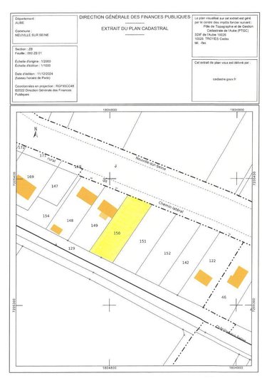 Terrain a batir a vendre Neuville-sur-Seine 10250 Aube 1097 m2  33670 euros