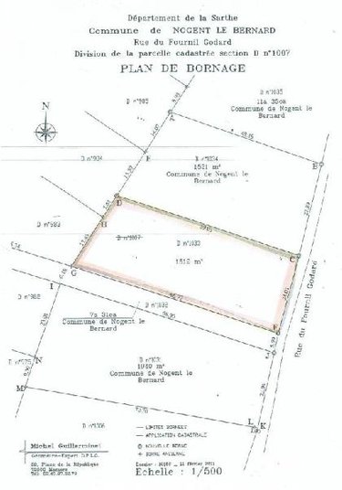 Terrain a batir a vendre Nogent-le-Bernard 72110 Sarthe 1512 m2  19233 euros