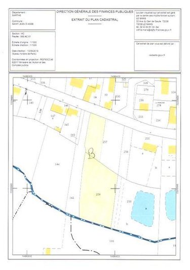 Terrain a batir a vendre Saint-Jean-d'Assé 72380 Sarthe 3925 m2  50760 euros