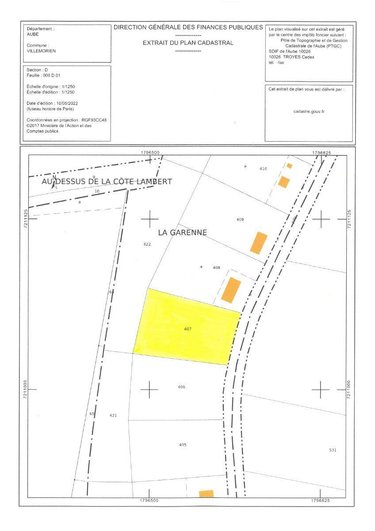 Terrain a batir a vendre Villemorien 10110 Aube 3107 m2  15500 euros