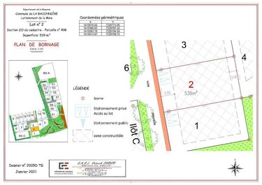 Terrain a batir a vendre La Baconnière 53240 Mayenne 539 m2  47294 euros