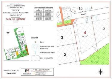 Terrain a batir a vendre La Baconnière 53240 Mayenne 667 m2  58477 euros