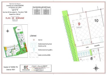 Terrain a batir a vendre La Baconnière 53240 Mayenne 546 m2  47284 euros