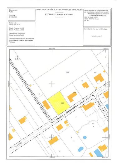 Terrain a batir a vendre Chaource 10210 Aube 1012 m2  25500 euros