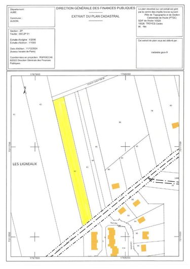 Terrain a batir a vendre Auxon 10130 Aube 3933 m2  33500 euros