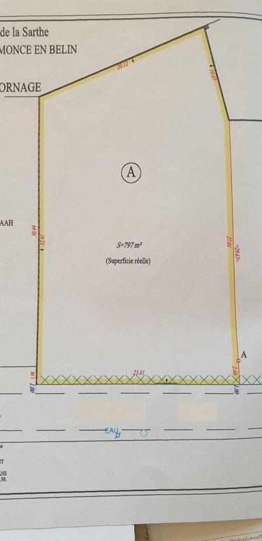 Terrain a batir a vendre Moncé-en-Belin 72230 Sarthe 797 m2  84000 euros