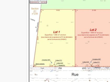 Terrain a batir a vendre Lohéac 35550 Ille-et-Vilaine 696 m2  66300 euros
