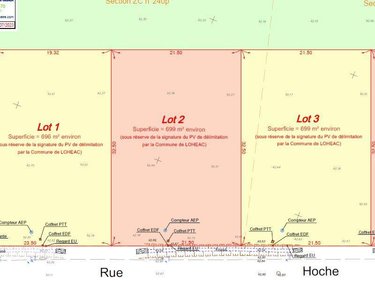 Terrain a batir a vendre Lohéac 35550 Ille-et-Vilaine 699 m2  66300 euros