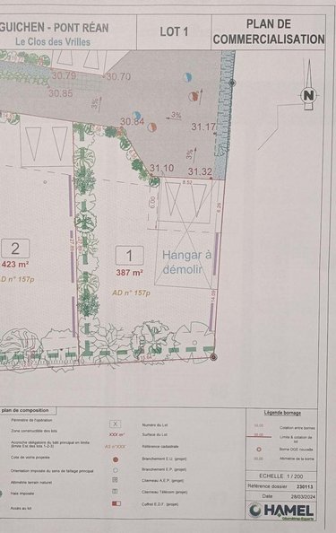 Terrain a batir a vendre Guichen 35580 Ille-et-Vilaine 387 m2  101750 euros