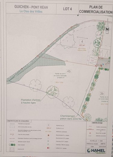 Terrain a batir a vendre Guichen 35580 Ille-et-Vilaine 1505 m2  191000 euros