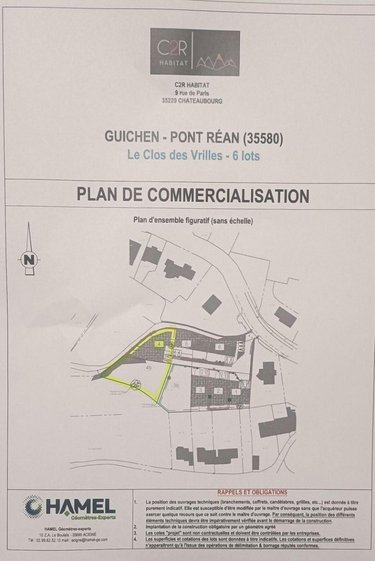 Terrain a batir a vendre Guichen 35580 Ille-et-Vilaine 1505 m2  191000 euros