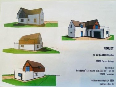Terrain a batir a vendre Louannec 22700 Côtes-d'Armor 823 m2  150000 euros